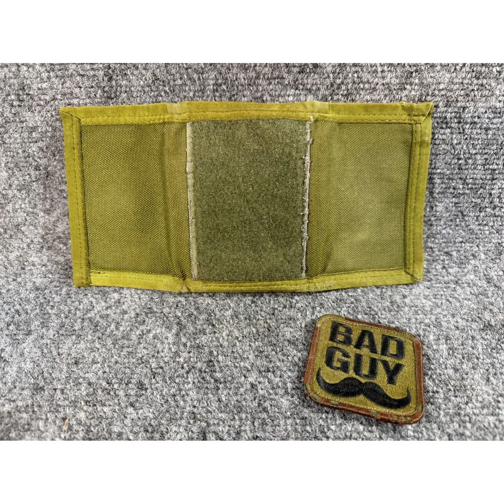 Original S.O.E. Tactical Gear Trifold Wallet OD Green Nylon with Bad Guy Patch